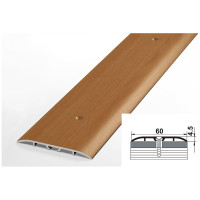 Порог прямой алюминиевый (60 мм; 0.9 м; декоративный; бук) Лука УТ000012528
