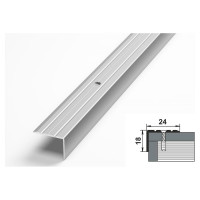 Порог угловой алюминиевый (24х18 мм; 0.9 м; анодированный; серебро) Лука 00000002906