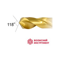 Сверло по металлу ц/х средняя серия с покрытием нитридом титана (5 мм; Р6М5-TiN; А) Волжский Инструмент 161754