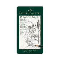 Набор чернографитных карандашей Faber-Castell Castell 9000 Design Set 12 шт, 5H-5B, заточенный, металлический корпус 119064