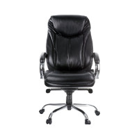 Кресло руководителя Helmi HL-ES07 Resolution повышенной прочности, экокожа черная, хром 282343