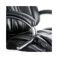 Кресло руководителя Helmi HL-ES07 Resolution повышенной прочности, экокожа черная, хром 282343