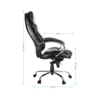 Кресло руководителя Helmi HL-ES07 Resolution повышенной прочности, экокожа черная, хром 282343