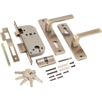 Врезной замок с ручками Аллюр 126/1 AB старая бронза 1071