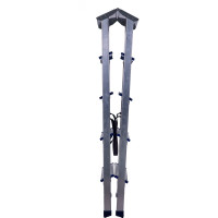 Стремянка STAIRS алюминиевая двухсторонняя с мини-платформой 5 ступеней AMP205