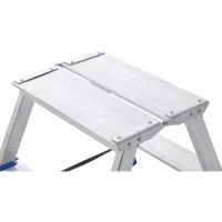 Стремянка STAIRS алюминиевая двухсторонняя с мини-платформой 3 ступени AMP203