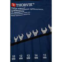 Набор комбинированных гаечных трещоточных ключей Thorvik CRWS10TB в сумке, 8-24 мм, 10 пр. 053468