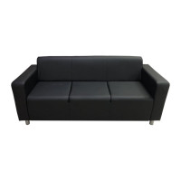 Диван Мягкий офис Артур Люкс трехместный черный АРТЛЮ301ЧН
