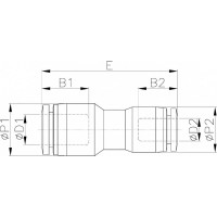 Фитинг прямой переходной пластиковый 12 мм на 8 мм CDC Pneumatics PG 1208N