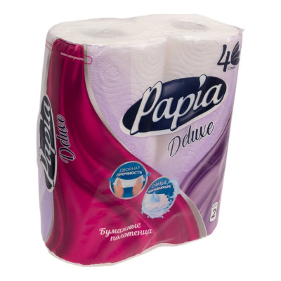 Бумажные полотенца PAPIA DELUXE 4 слоя, 2 рулона 1/2 листа 1015031447 1015031524