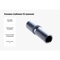 Головка Forsage глубокая 7мм 1/4" 12гр. F-5295007(902)