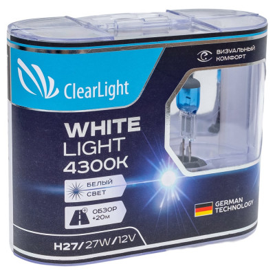Комплект ламп Clearlight H27, 12 В, 27 Вт, WhiteLight, 2 шт. MLH27WL