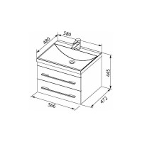 Раковина-столешница Aquanet Нота-58 00281220