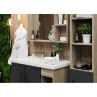 Тумба с раковиной Onika ТИМБЕР 80 напольная, серая мат./дуб сонома, правая 108046