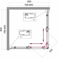 Душевой уголок BelBagno UNO-195-A-2-80-P-Cr