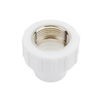 Комбинированная муфта PPRC MeerPlast Дн25x25 Ру25 белая внутренняя резьба D200-00444