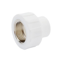 Комбинированная муфта PPRC MeerPlast Дн25x25 Ру25 белая внутренняя резьба D200-00444
