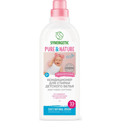 Кондиционер для детского белья Synergetic НЕЖНОЕ ПРИКОСНОВЕНИЕ 1 л 4623722258250 110102/8
