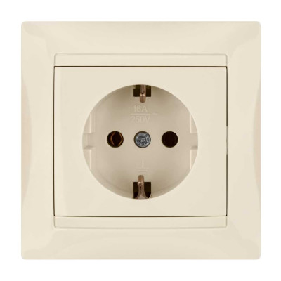 Розетка TDM ELECTRIC 2П+З 16А 250В слоновая кость Лама SQ1815-0123