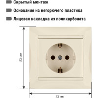 Розетка TDM ELECTRIC 2П+З 16А 250В слоновая кость Лама SQ1815-0123