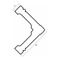 Угол Cosca Decor 70 мм, белый с золотом СПБ023863