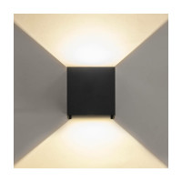 Настенный светильник MAKSBRIGHT вверх/вниз, 6Вт, 620лм, IP65, черный, 100х100х100мм MB-EX-CUBE