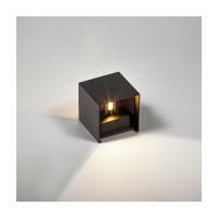 Настенный светильник MAKSBRIGHT вверх/вниз, 6Вт, 620лм, IP65, черный, 100х100х100мм MB-EX-CUBE