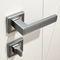 Ручка дверная Rucetti RAP 23-S SC/CP, цвет - матовый хром/хром 9013301