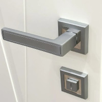 Ручка дверная Rucetti RAP 23-S SC/CP, цвет - матовый хром/хром 9013301