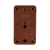 Бло: розетка с выключателем Intro Quadro 2-701-10 горизонтальный 16А-250В, IP20, открытая установка, венге, Б0053868