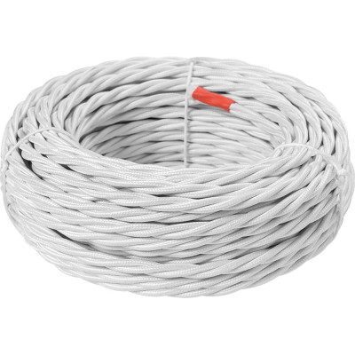 Ретро провод TDM ELECTRIC "Эко" 2x1,5 витой ГОСТ белый 50м SQ2801-0101