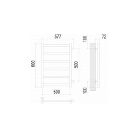 Полотенцесушитель водяной Аврора П6 500x600 бп500 Terminus 4670078529886