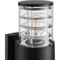 Настенный накладной светильник duwi Nuovo, 1хЕ27х60Вт, IP65, 175х108х220мм, алюминий/стекло, черный 24393 9