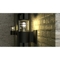 Настенный накладной светильник duwi Nuovo, 1хЕ27х60Вт, IP65, 175х108х220мм, алюминий/стекло, черный 24393 9