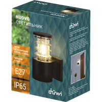 Настенный накладной светильник duwi Nuovo, 1хЕ27х60Вт, IP65, 175х108х220мм, алюминий/стекло, черный 24393 9