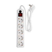 Сетевой фильтр General Lighting Systems 5 розеток, с заземлением и выключателем, 7 метров, 16А, Белый GPS-5-16-3x1-700-W 471006