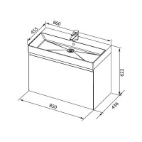 Раковина - столешница Sanovit SLIM SYNERGY 85 17085 00198208