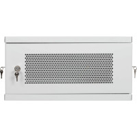 Настенный разборный шкаф КДДС 19", 6U, ПЕРФОРИРОВАННАЯ дверь, 600x350, серый УТ000004356