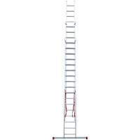 Алюминиевая трёхсекционная профессиональная лестница Новая Высота Проф 3x17 перекладин 604317