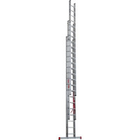 Алюминиевая трёхсекционная профессиональная лестница Новая Высота Проф 3x17 перекладин 604317