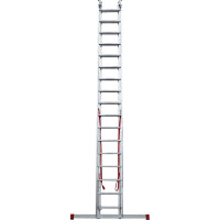 Алюминиевая трёхсекционная профессиональная лестница Новая Высота Проф 3x17 перекладин 604317