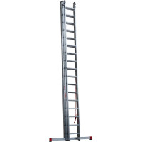 Алюминиевая трёхсекционная профессиональная лестница Новая Высота Проф 3x17 перекладин 604317