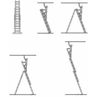 Алюминиевая трёхсекционная профессиональная лестница Новая Высота Проф 3x17 перекладин 604317
