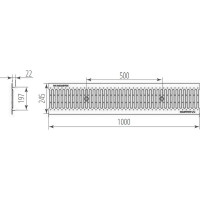 Штампованная оцинкованная решетка Aquastok Norma DN200 А15 1000x245x22 (32041А) 549100