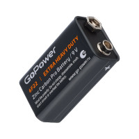 Батарейка GoPower Крона 6F22 солевая Heavy Duty 9V 10 штук 00-00015598