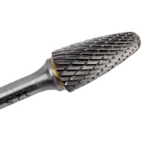 Борфреза гиперболическая со сфер.торц.(F) 12,5x25x65 ВК8 dхв=6 мм Х-обр. насечка Beltools ri.377.19