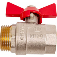 Кран шаровой KROMWELL (ручка-бабочка) 1" внутренняя - наружная резьба EU.YT1285050 1_k