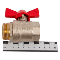 Кран шаровой KROMWELL (ручка-бабочка) 1" внутренняя - наружная резьба EU.YT1285050 1_k