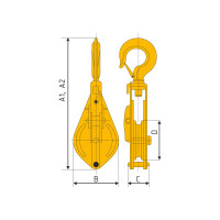 Блок с откидной щекой и крюком HS 5 т TEHNOLIFT 4687202158430