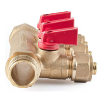 Коллектор с шаровыми кранами PROFACTOR в/н 3/4" х 3 вых 16 цанга PF MVP 266.3